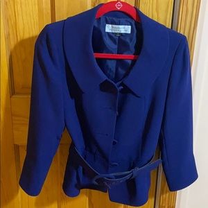 Royal blue skirt suit